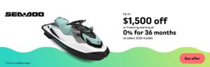 Read more about the article Get financing starting at 0% and rebates up to $1,000 on 2023 Sea-Doo personal watercraft models – PWC